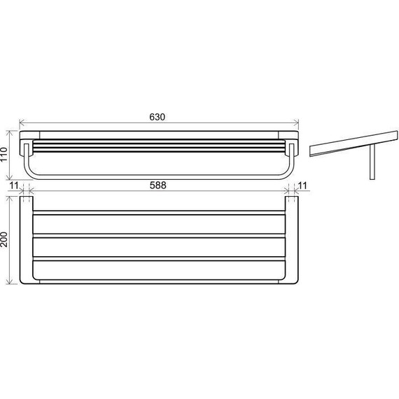Полка для полотенец Ravak 10° X07P563, цвет чёрный - фото 3