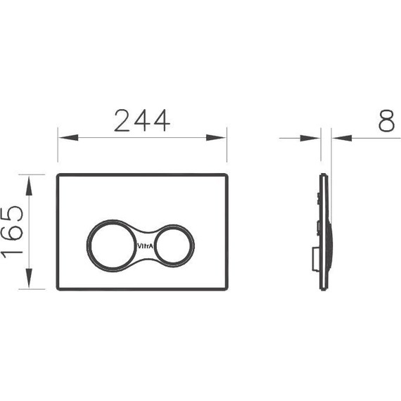 Кнопка смыва Vitra Sirius 740-0411, черный матовый - фото 2