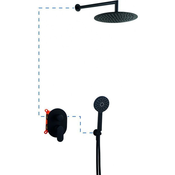 Душевая система для душа AQG Beta ER208 19BETER20805, черный матовый - фото 