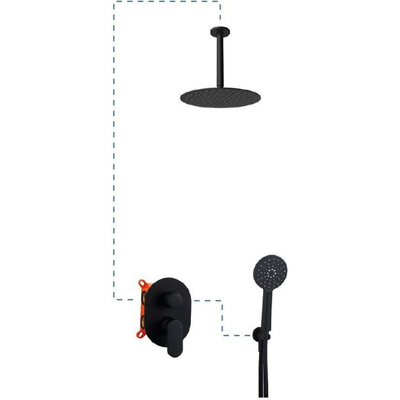 Душевая система для душа AQG Beta ER217 19BETER21705, черный матовый - фото 