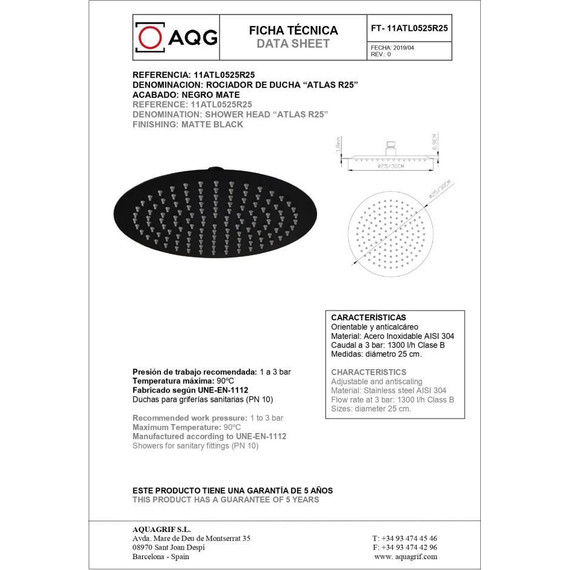 Душевая система для душа AQG Beta ER217 19BETER21705, черный матовый - фото 3