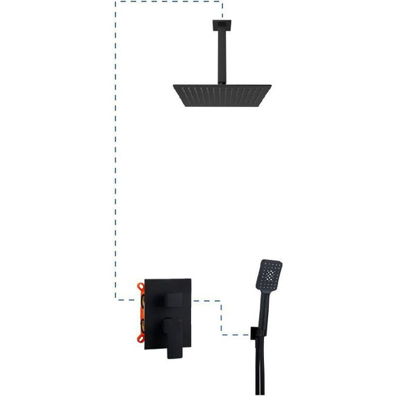 Душевая система для душа AQG Bold EC217 19BOLEC21705, черный матовый - фото 