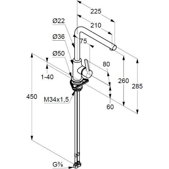 Смеситель для кухни Kludi L-INE 408033975, черный матовый - фото 2