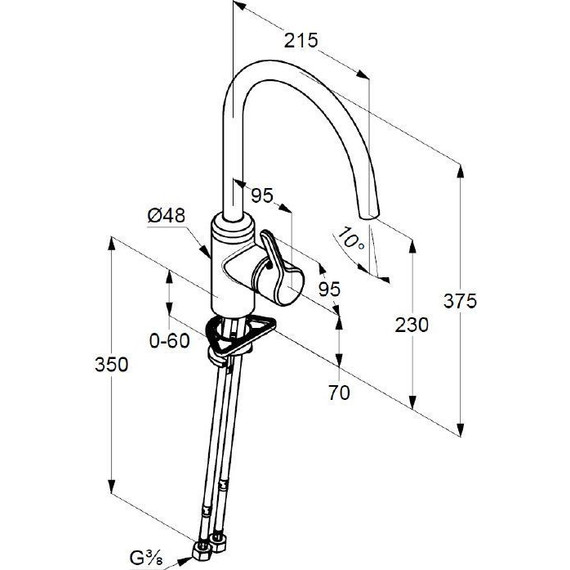 Смеситель для кухни Kludi Bingo Star 428033978, черный матовый - фото 2