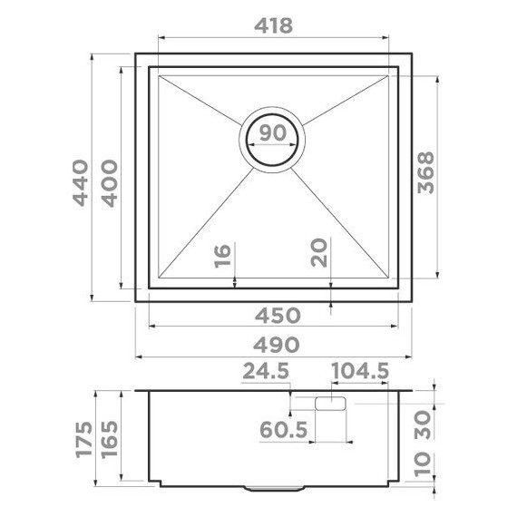 Кухонная мойка Omoikiri Kasen 49-16 INT GM (4997055) 1,2 мм, вороненая сталь, Цвет производителя: вороненая сталь - фото 5