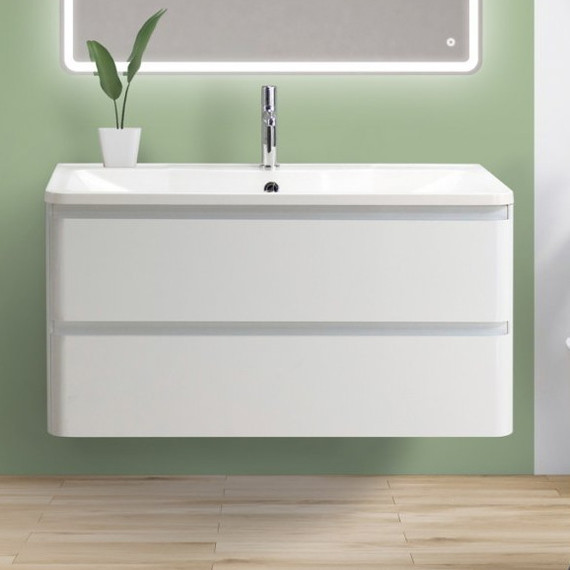 Тумба подвесная с раковиной BelBagno ALBANO-1200-2C-SO-BL 120 см, Bianco Lucido, Цвет фасада: Bianco Lucido - фото 