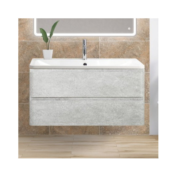 Тумба подвесная с раковиной BelBagno ALBANO-1200-2C-SO-CVG 120 см, Cemento Verona Grigio, Цвет фасада: Cemento Verona Grigio - фото 