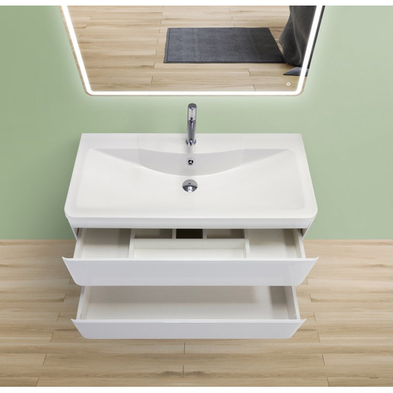 Тумба подвесная с раковиной BelBagno ALBANO-1200-2C-SO-BL 120 см, Bianco Lucido, Цвет фасада: Bianco Lucido - фото 3
