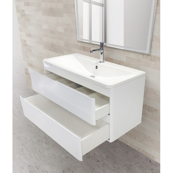 Тумба подвесная с раковиной BelBagno ALBANO-1200-2C-SO-BL 120 см, Bianco Lucido, Цвет фасада: Bianco Lucido - фото 4