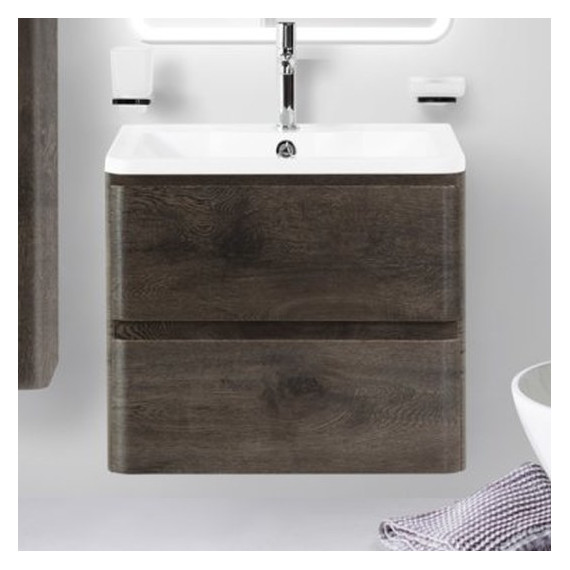 Тумба подвесная с раковиной BelBagno ALBANO-700-2C-SO-RNG 70 см, Rovere Nature Grigio, Цвет фасада: Rovere Nature Grigio - фото 