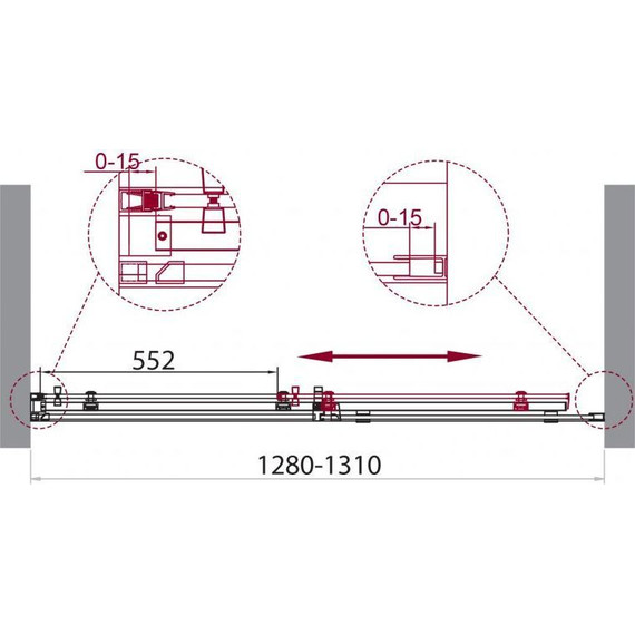 Душевая дверь BelBagno 130 см ACQUA-BF-1-130-C-Cr (стекло 8 мм) хром/прозрачное - фото 3