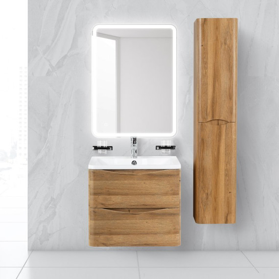 Тумба подвесная с раковиной BelBagno ACQUA-700-2C-SO-RR 70 см, Rovere Rustico, Цвет фасада: Rovere Rustico - фото 3