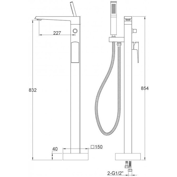 Смеситель для ванны BelBagno Arlie ARL-FMTA-CRM - фото 2