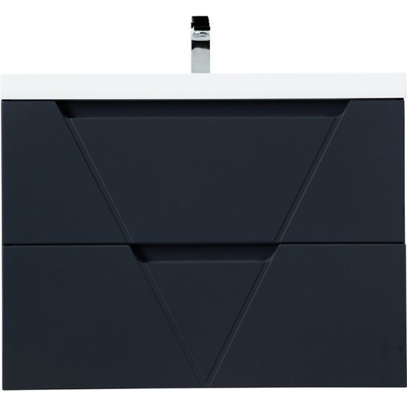 Тумба подвесная с раковиной BelBagno VITTORIA-800-2C-SO-GO-P 80 см, Grigio Opaco - фото 