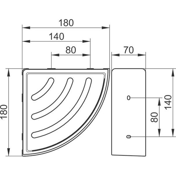 Полка угловая Keuco Elegance 11657010001, цвет хром/антрацит - фото 2
