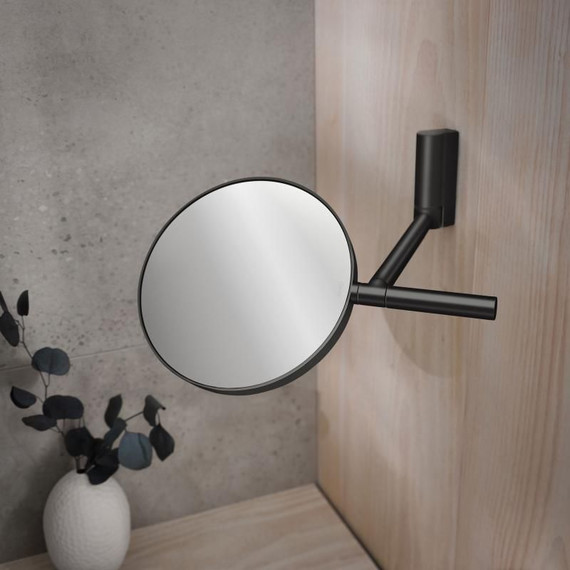 Зеркало косметическое настенное Keuco Plan 17649370002, цвет чёрный матовый - фото 3