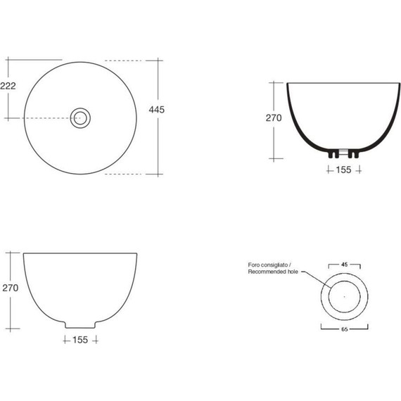 Раковина-чаша White Ceramic Dome 44 см W0307OC, оранжевый матовый - фото 3