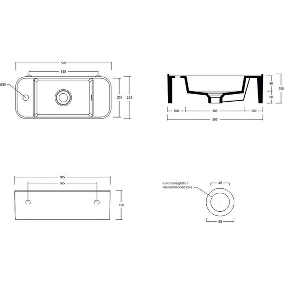 Раковина-чаша White Ceramic Geo Mini 50 см W7107F01 - фото 3