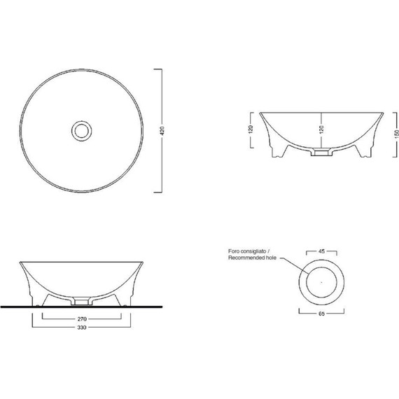 Раковина-чаша White Ceramic Idea 42 см W1030705, черный матовый - фото 2