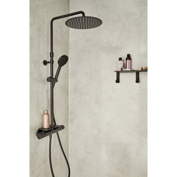 Душевая стойка с термостатом Jacob Delafon Metro E26589-BL, черный матовый - фото 2