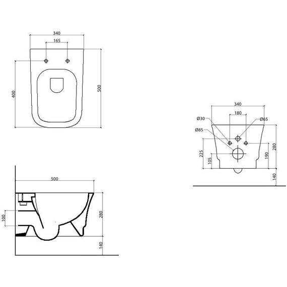 Унитаз подвесной безободковый White Ceramic Idea W1000301 - фото 3