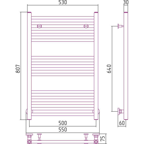 Полотенцесушитель водяной Сунержа Модус П14 800x500 мм 00-0250-8050 - фото 6
