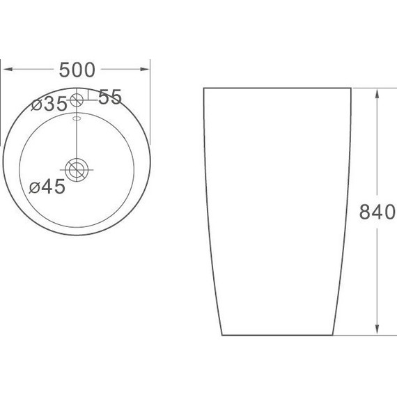 Раковина напольная SantiLine 50 см SL-4004MB, черный матовый - фото 3
