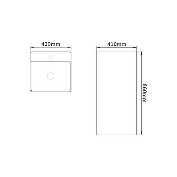 Раковина напольная SantiLine 42 см SL-4005 - фото 2
