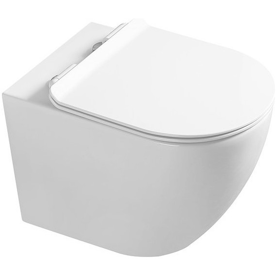 Унитаз подвесной безободковый SantiLine SL-5002 с крышкой микролифт - фото 