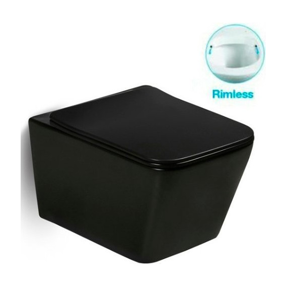 Инсталляция с подвесным безободковым унитазом SantiLine SL-5004MB+SL-04, черный матовый - фото 2