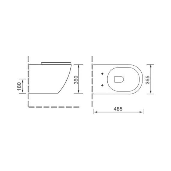 Унитаз подвесной безободковый SantiLine SL-5005 с крышкой микролифт, Цвет производителя: белый - фото 7