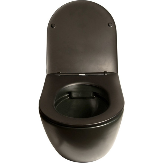 Унитаз подвесной безободковый SantiLine SL-5018MB с крышкой микролифт, черный матовый, Цвет производителя: чёрный матовый - фото 3