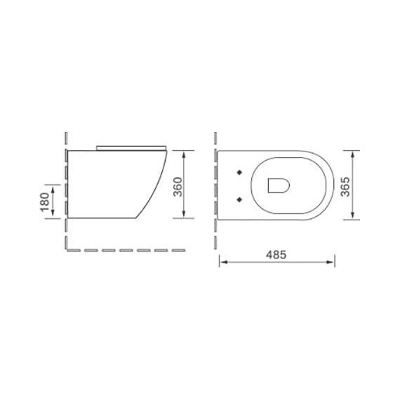 Унитаз подвесной безободковый SantiLine SL-5018MB с крышкой микролифт, черный матовый, Цвет производителя: чёрный матовый - фото 5