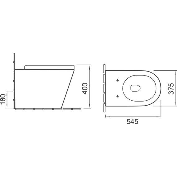 Унитаз приставной безободковый SantiLine SL-5020MB с крышкой микролифт, черный матовый - фото 2