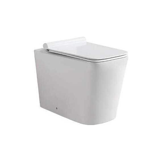 Унитаз приставной безободковый SantiLine SL-5021 с крышкой микролифт - фото 