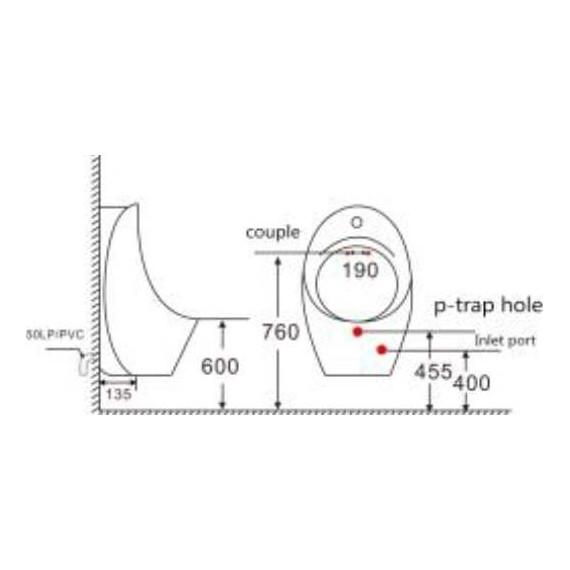 Писсуар подвесной сенсорный SantiLine SL-6001 - фото 2