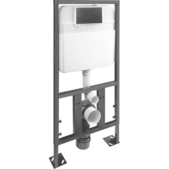 Инсталляция для унитаза SantiLine Adell SL-04 (кнопка черная матовая, квадратная) - фото 