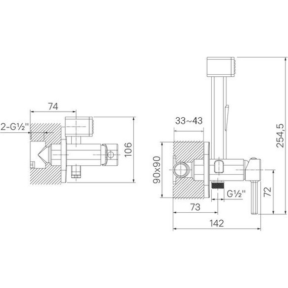 Набор для гигиенического душа Iddis Axes 004WTS0i08, белый матовый - фото 3