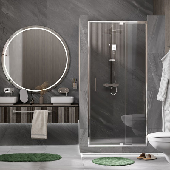 Душевая дверь WasserKraft Berkel 90 см 48P04, хром/прозрачное - фото 2