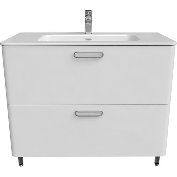 Тумба напольная с раковиной Iddis Brick 100 см BRI10WFi95K, белый глянец - фото 8