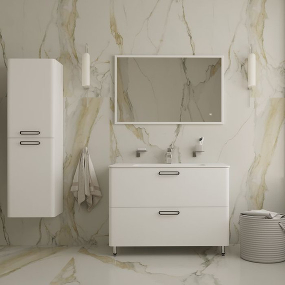 Тумба напольная с раковиной Iddis Brick 100 см BRI10WFi95K, белый глянец - фото 3