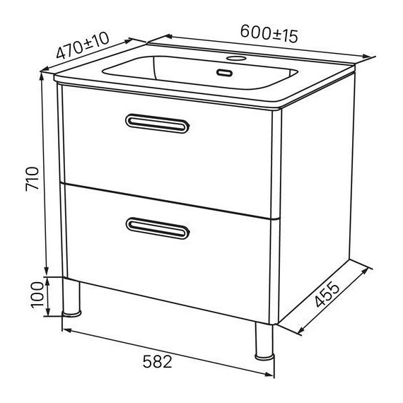 Тумба напольная с раковиной Iddis Brick 60 см BRI60WFi95K, белый глянец - фото 9