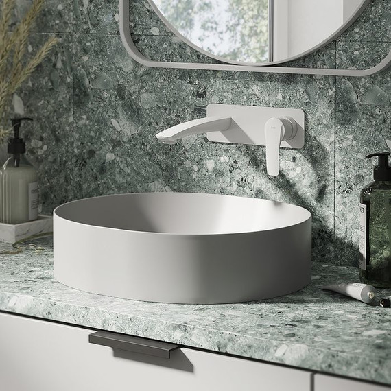 Смеситель для раковины настенный Iddis Ray RAYWT00i65, белый матовый - фото 2