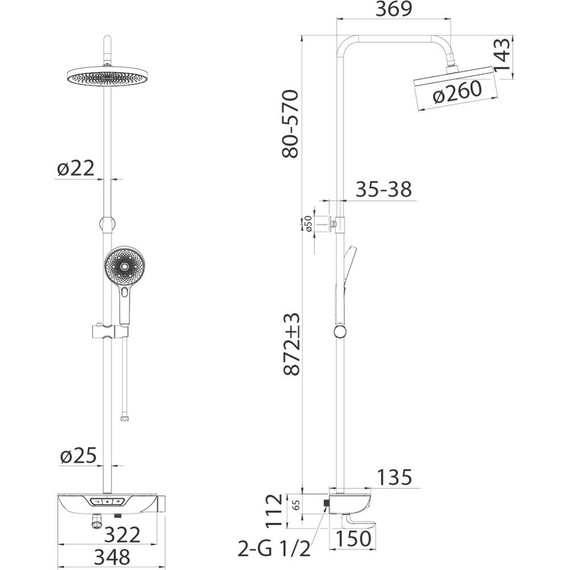 Душевая стойка Iddis Spahome SPASBBTi06 - фото 7