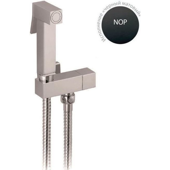 Набор для гигиенического душа Cezares CZR-L-DIF-NOP, с вентилем на 1 воду, черный матовый - фото 