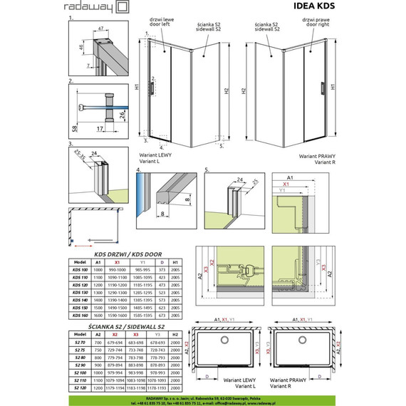 Душевое ограждение Radaway Idea Black KDS 100x75 см L, черный/прозрачное - фото 7