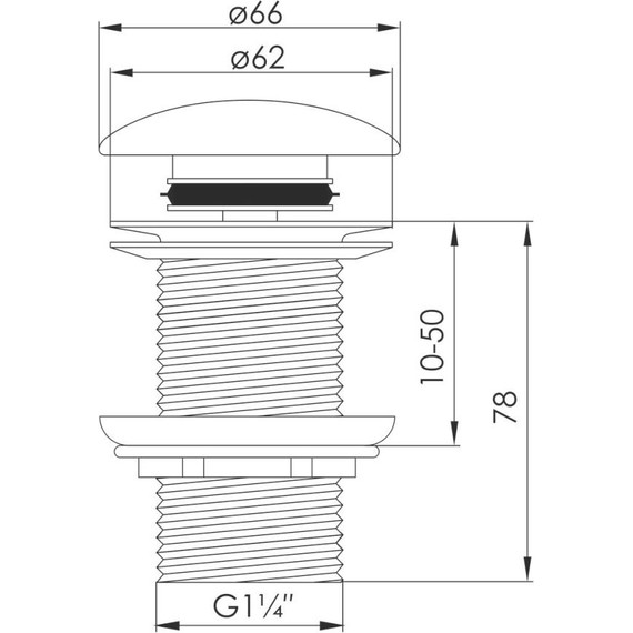 Донный клапан Volle 90-00-037black, черный - фото 2