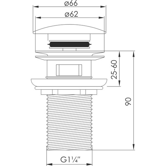 Донный клапан Volle De La Noche 9000.104404, черный - фото 2
