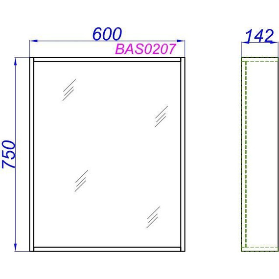 Зеркало Aqwella Basic 60 см BAS0207DZ, дуб золотой - фото 8