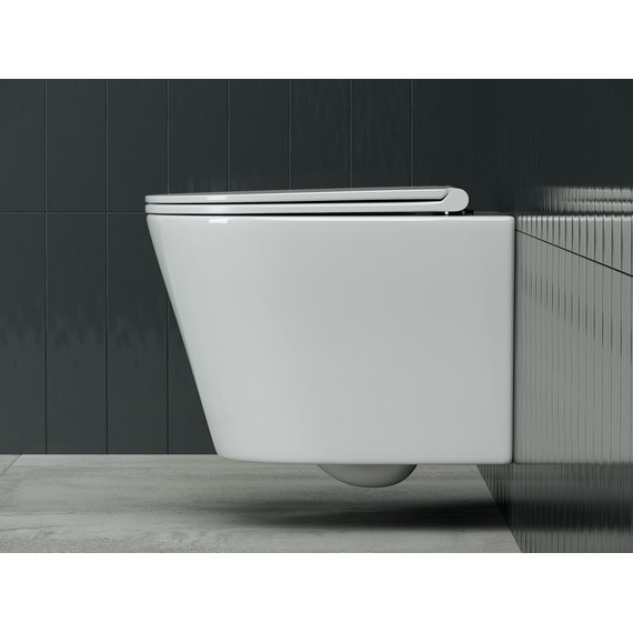 Унитаз подвесной Ceramicanova Forma Rimless CN3011 с тонкой крышкой микролифт - фото 4